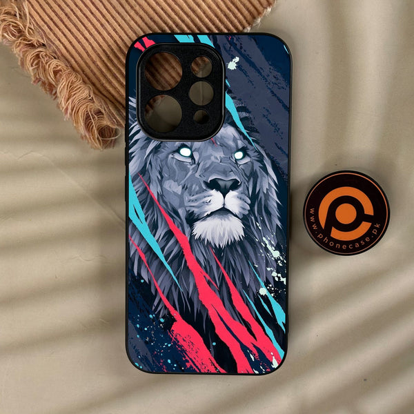 Vivo V70 - Abstract Animated Lion - Premium Metal Printed Soft Bumper Shock Proof Case