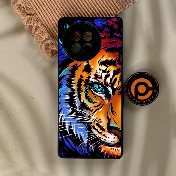 Vivo X90s - Tiger Art - Premium Metal Printed Soft Bumper Shock Proof Case