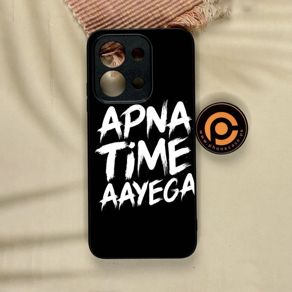 Xiaomi Redmi 15C - Apna Time Ayega - Premium Metal Printed Soft Bumper Shock Proof Case