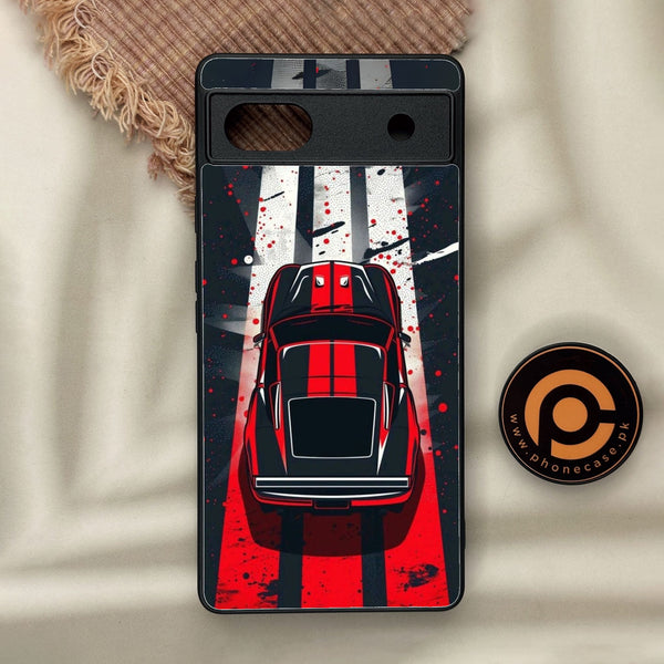 Google Pixel 6a - Top-Down Track - Premium Metal Printed Soft Bumper Shock Proof Case
