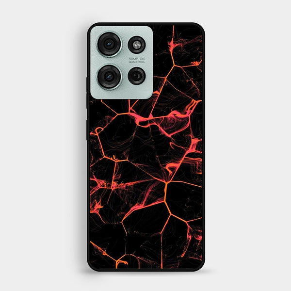 Motorola Moto G75 - Black Marble Design 8 - Premium Metal Printed Soft Bumper Shock Proof Case