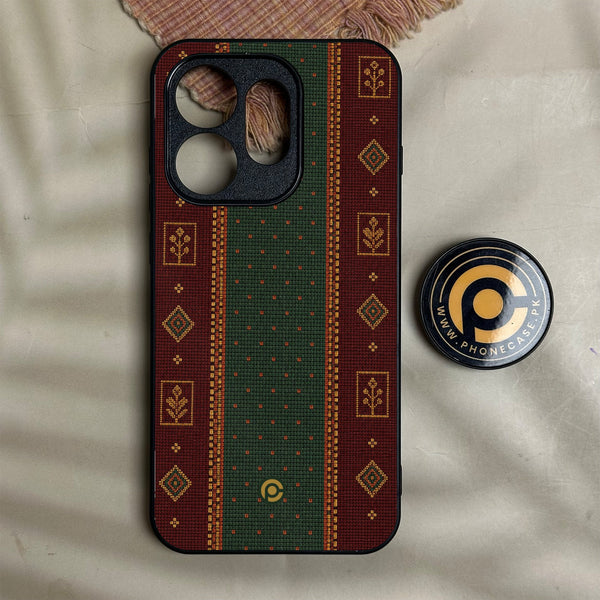 Oppo Reno 16 - Classic Weave Design 10 - Premium Metal Printed Soft Bumper Shock Proof Case