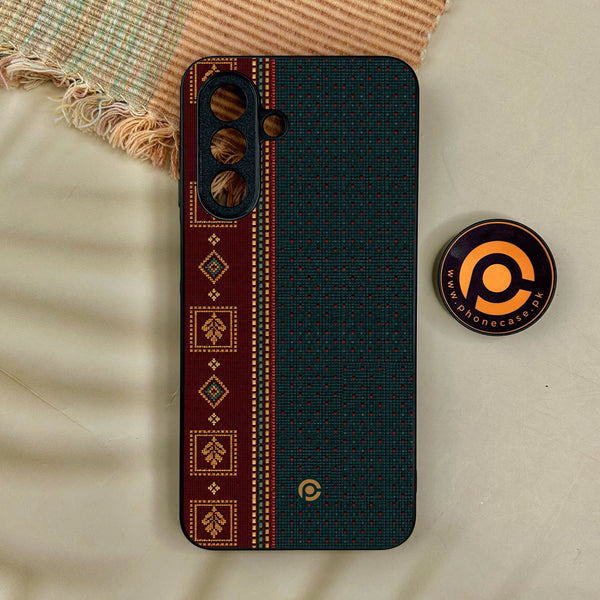 Samsung Galaxy A55 5G - Classic Weave Design 11 - Premium Metal Printed Soft Bumper Shock Proof Case