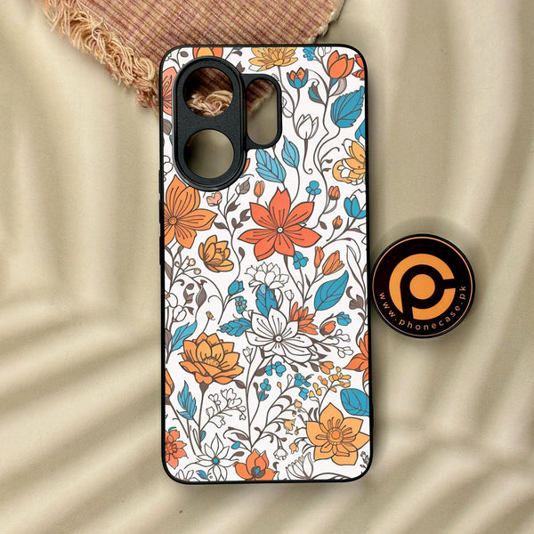 Vivo V60 - Floral Series Design 9 - Premium Metal Printed Soft Bumper Shock Proof Case