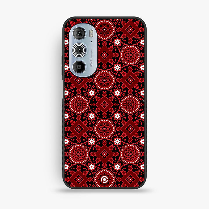 Motorola Edge 30 Pro - Ajrak Design 6 - Premium Metal Printed Soft Bumper Shock Proof Case