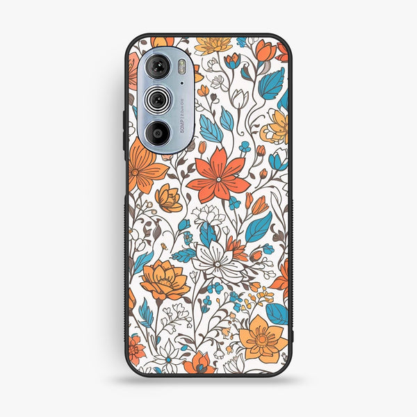 Motorola Edge 30 Pro - Floral Series Design 9 - Premium Metal Printed Soft Bumper Shock Proof Case