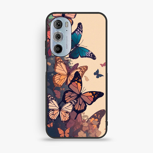 Motorola Edge 30 Pro - Butterflies Design 6 - Premium Metal Printed Soft Bumper Shock Proof Case
