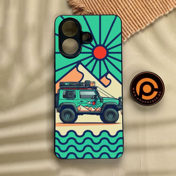 Vivo V60 Lite  - Suzuki Jimny Design - Premium Metal Printed Soft Bumper Shock Proof Case