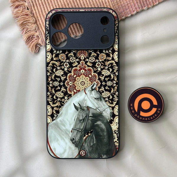 iPhone 17 Pro Max - Persian Calligraphy Art 22 - Horse Heritage  - Premium Metal Printed soft Bumper shock Proof Case