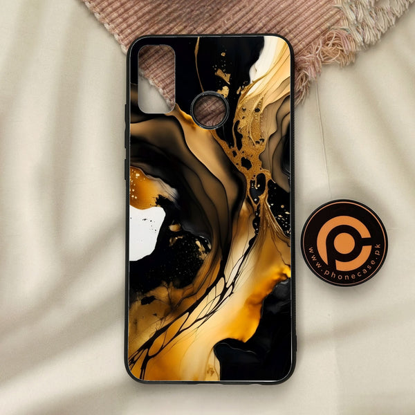 Honor 9X Lite - Liquid Design 10 - Premium Metal Printed Soft Bumper Shock Proof Case