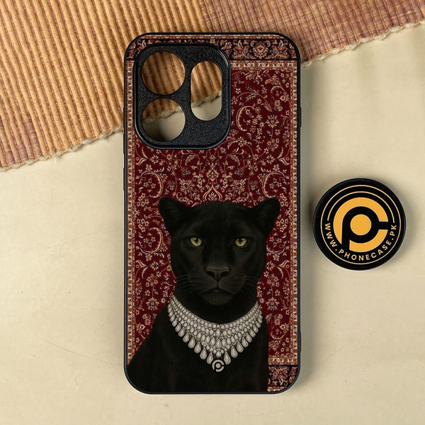Oppo Reno 16 - Black Panther - Premium Metal Printed Soft Bumper Shock Proof Case