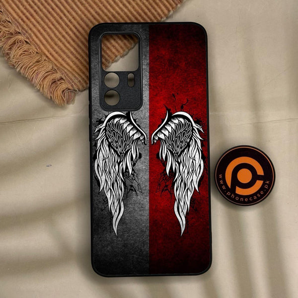 Xiaomi 12T Pro - Angel Wings Design 2 - Premium Metal Printed Soft Bumper Shock Proof Case