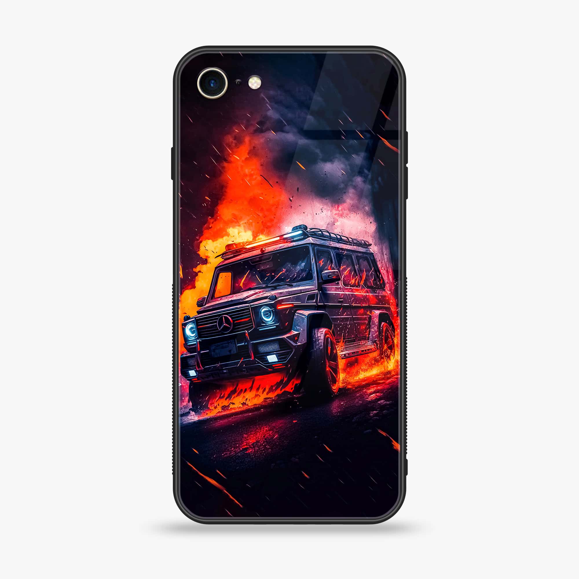 iPhone 6Plus  - Racing Series - Premium Printed Glass soft Bumper shock Proof Case