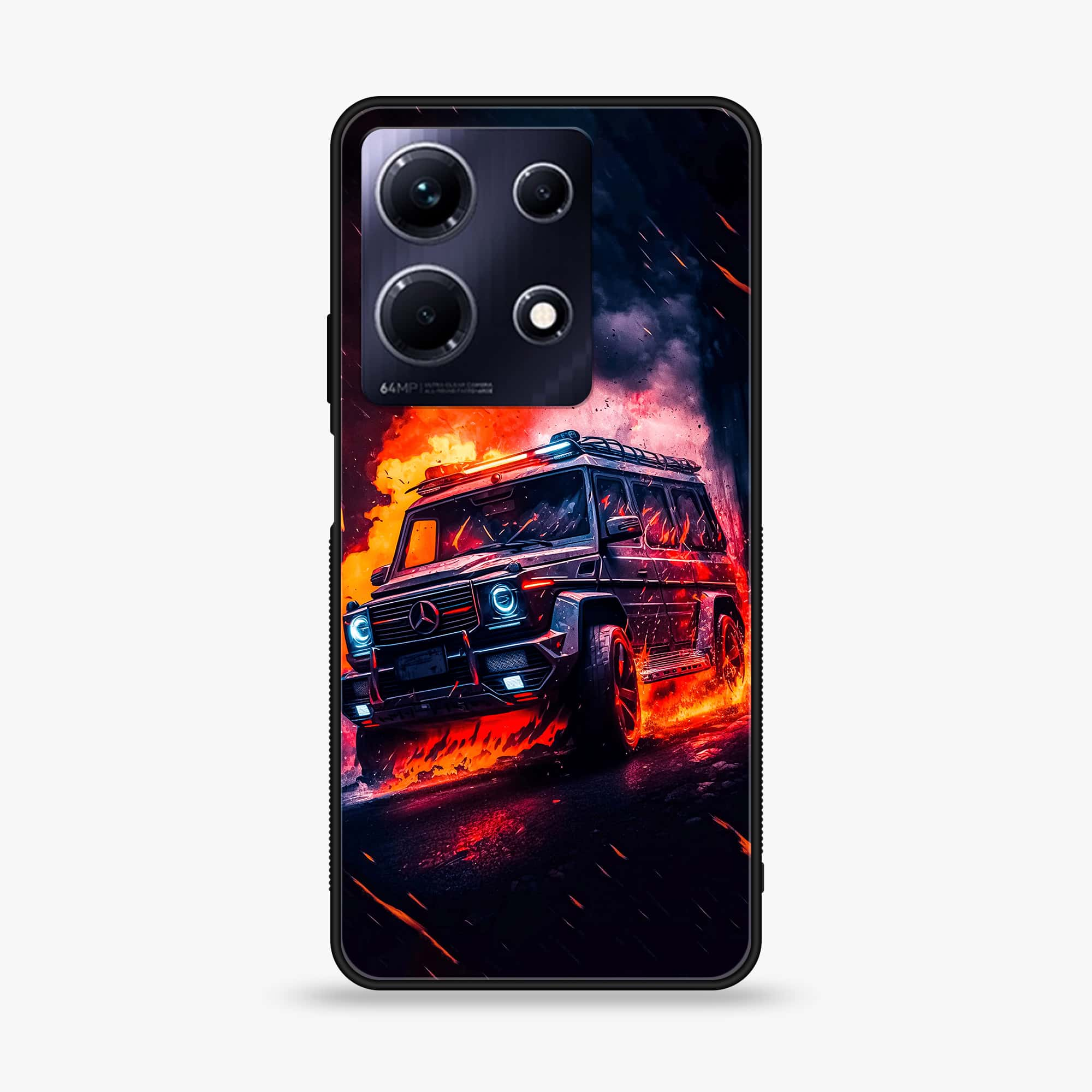 Infinix Note 30 Pro - Racing Series - Premium Printed Glass soft Bumper shock Proof Case