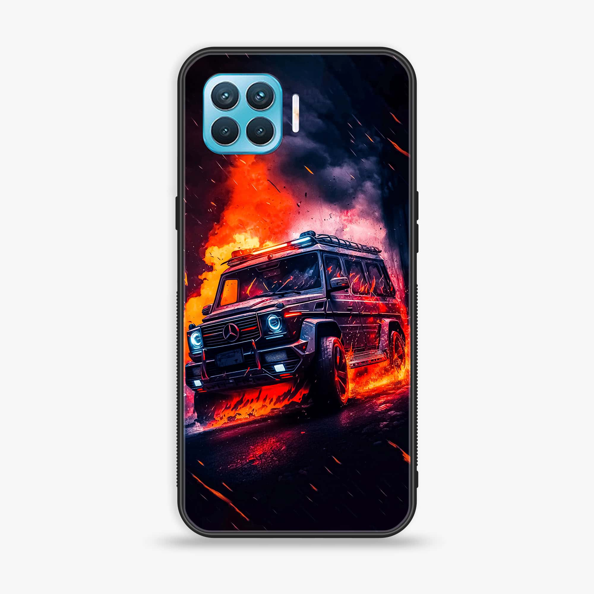 Oppo F17 Pro - Racing Series - Premium Printed Glass soft Bumper shock Proof Case