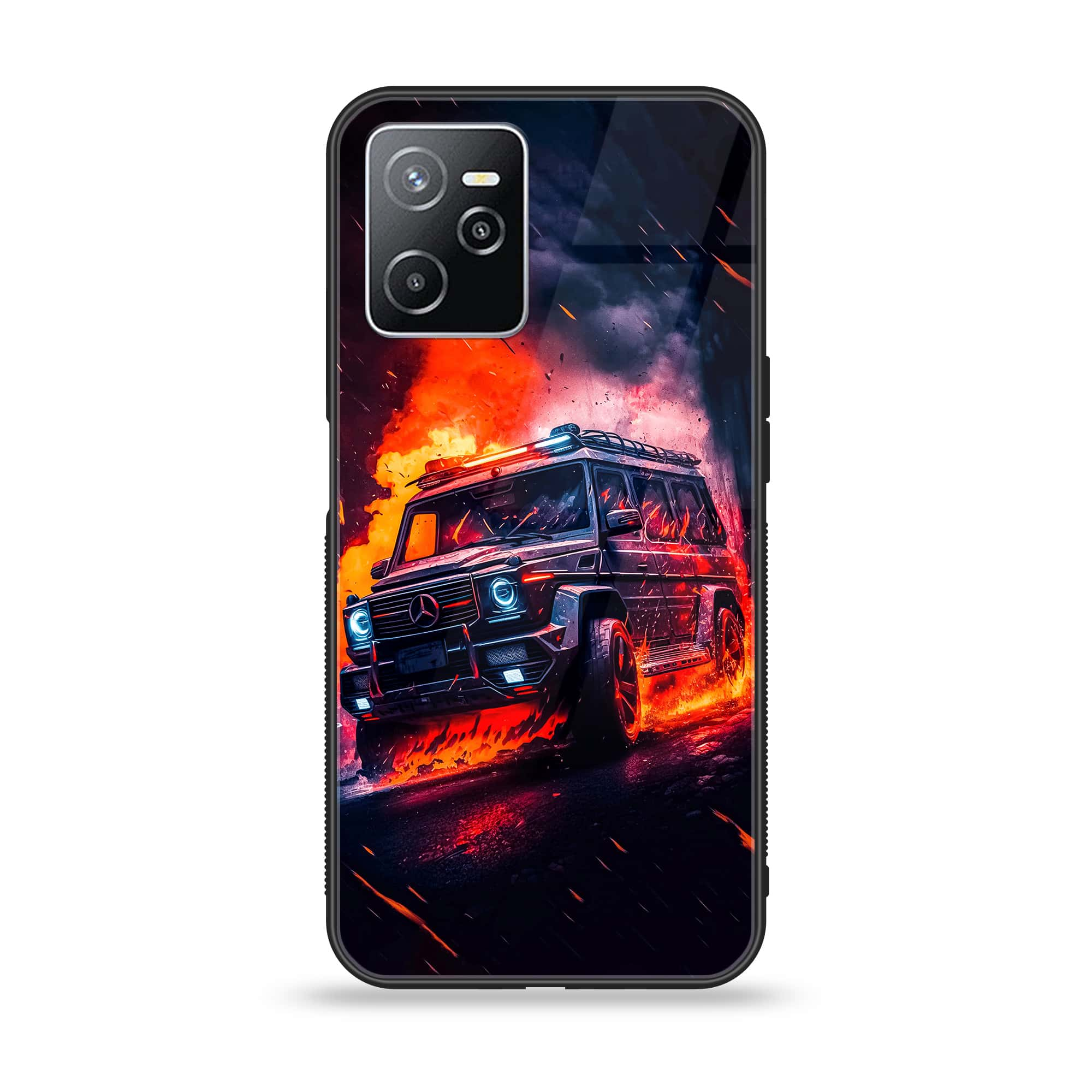 Realme Narzo 50A Prime - Racing Series - Premium Printed Glass soft Bumper shock Proof Case