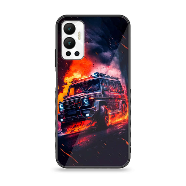 Infinix Hot 12 - Racing Design 2  - Premium Metal Printed soft Bumper shock Proof Case CS-34412