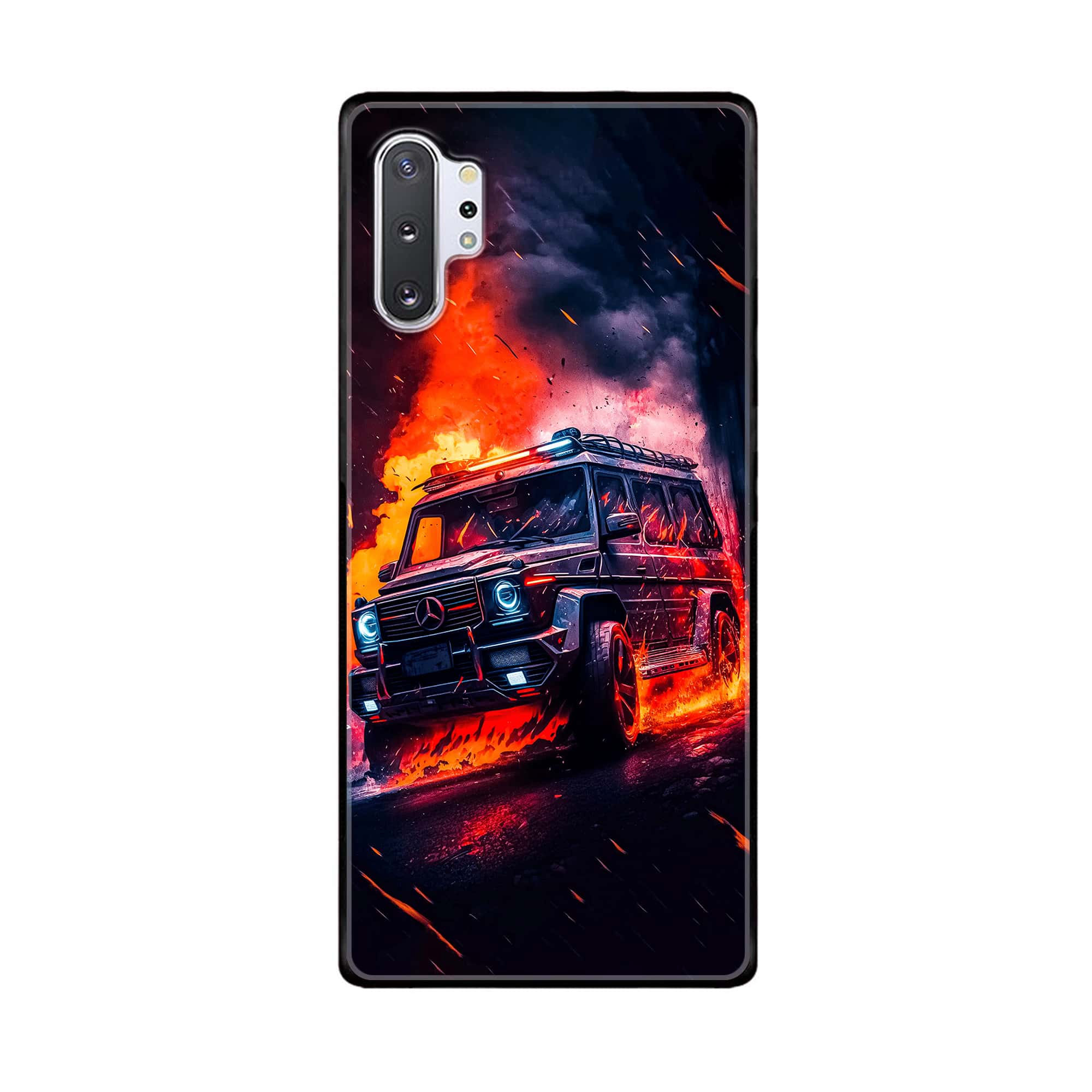 Galaxy Note 10 Pro/Plus - Racing Series - Premium Printed Glass soft Bumper shock Proof Case