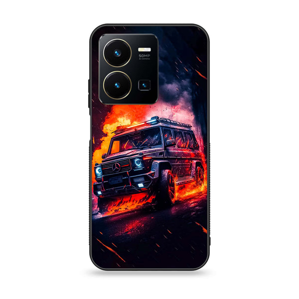 Vivo Y35 - Racing Design 2 - Premium Printed Glass soft Bumper shock Proof Case CS-16790