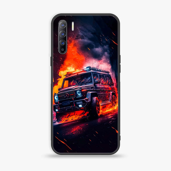 Oppo Reno 3 / OPPO A91 / F15 - Racing Design 2 - Premium Printed Glass soft Bumper shock Proof Case CS-40326