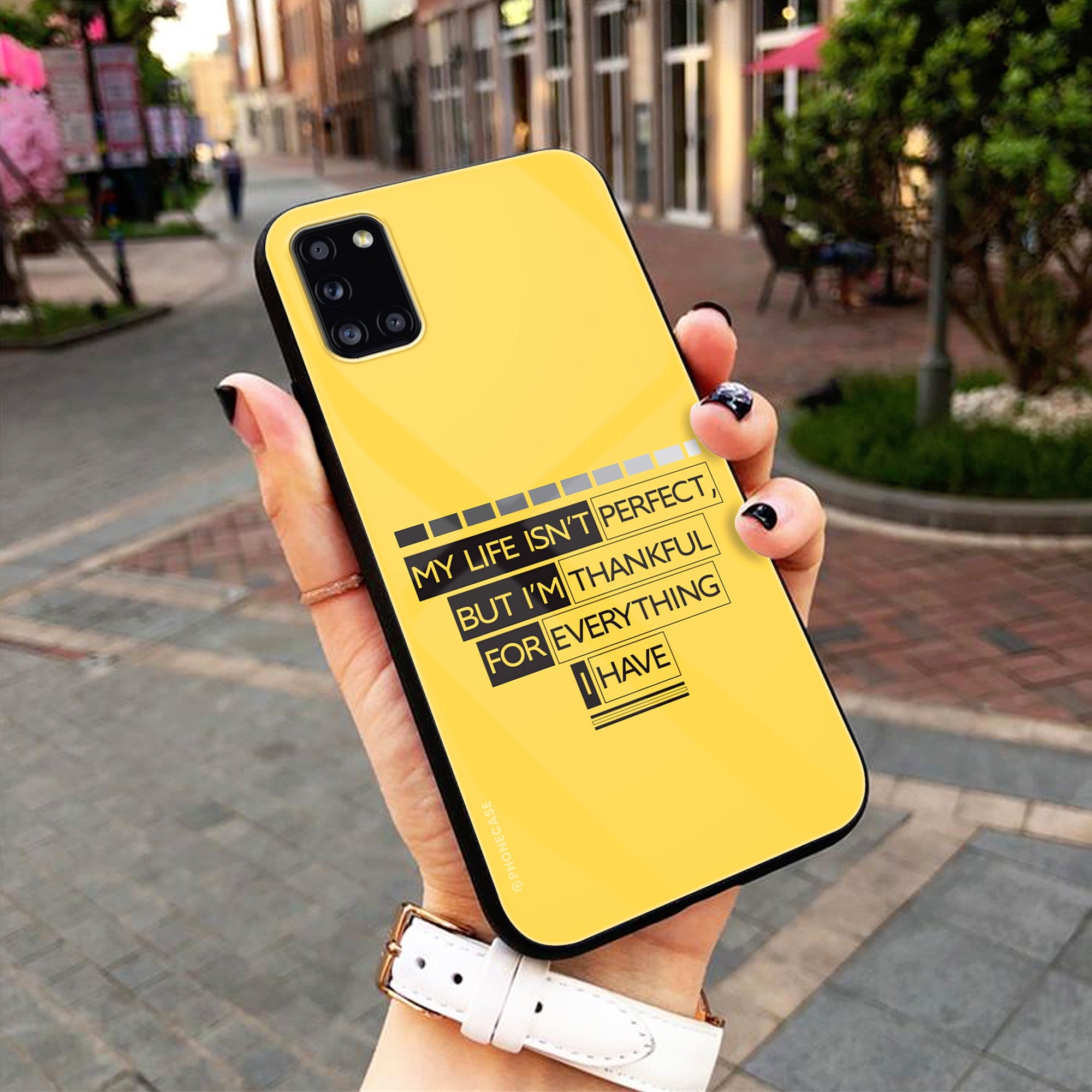 Yellow Background Quotes Series Premium Metal Phone Case All Models