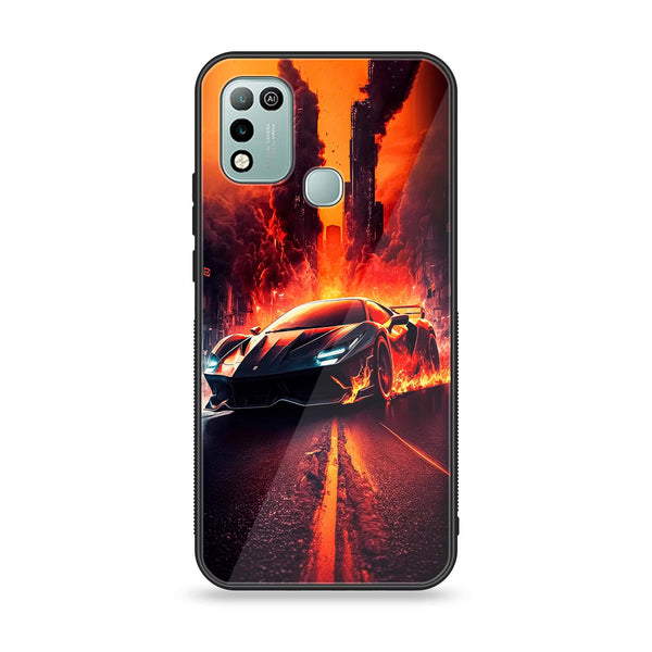 Infinix Hot 10 Play - Racing Series - Premium Metal Printed soft Bumper shock Proof Case