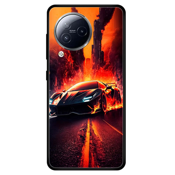 XIAOMI CIVI 3 - Racing Series - Premium Printed Glass soft Bumper shock Proof Case
