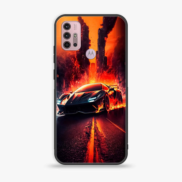 Motorola Moto G20 - Racing Series - Premium Printed Glass soft Bumper shock Proof Case