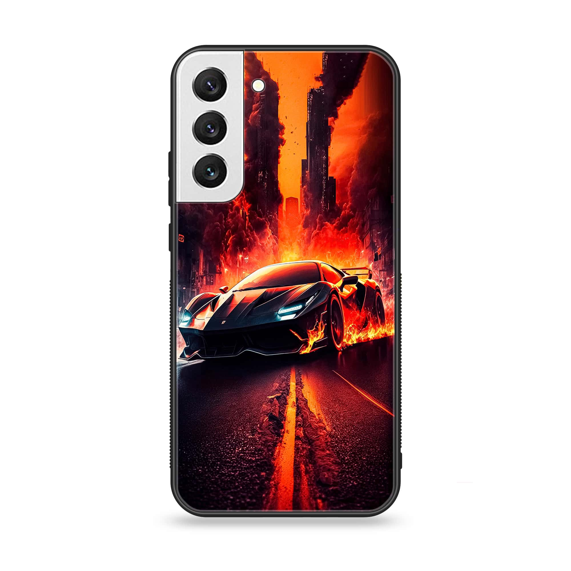 Samsung Galaxy S21 FE - Racing Series - Premium Printed Glass soft Bumper shock Proof Case