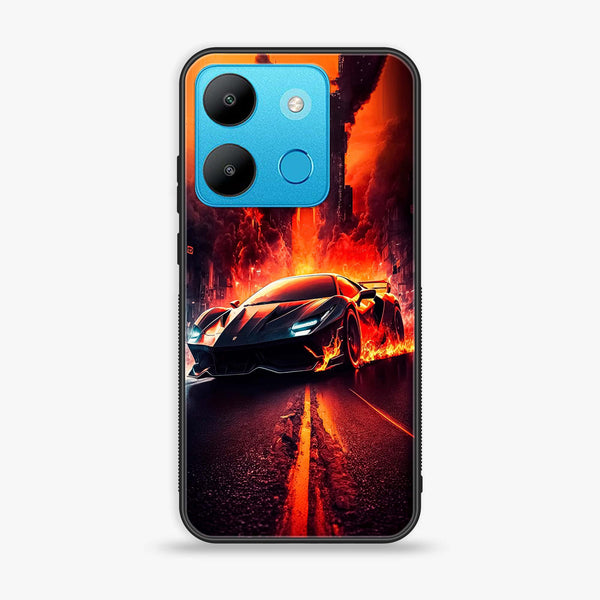 Infinix Smart 7 HD - Racing Series - Premium Printed Glass soft Bumper shock Proof Case