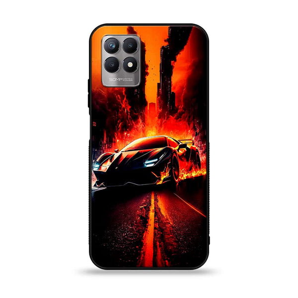 Realme 8i - Racing Series - Premium Printed Glass soft Bumper shock Proof Case