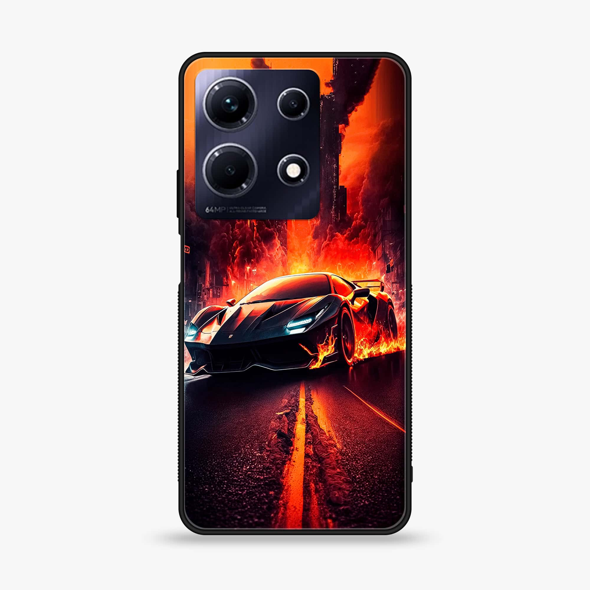 Infinix Note 30 Pro - Racing Series - Premium Printed Glass soft Bumper shock Proof Case