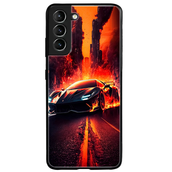 Galaxy S21 Plus - Racing Series - Premium Metal Printed soft Bumper shock Proof Case