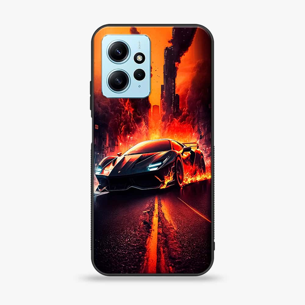 Xiaomi Redmi Note 12 - Racing Series - Premium Printed Glass soft Bumper shock Proof Case