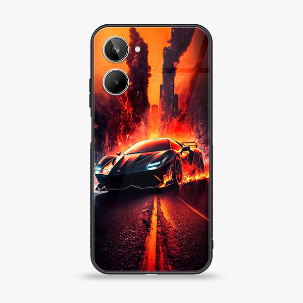 Realme 10 4G - Racing Series - Premium Printed Glass soft Bumper shock Proof Case