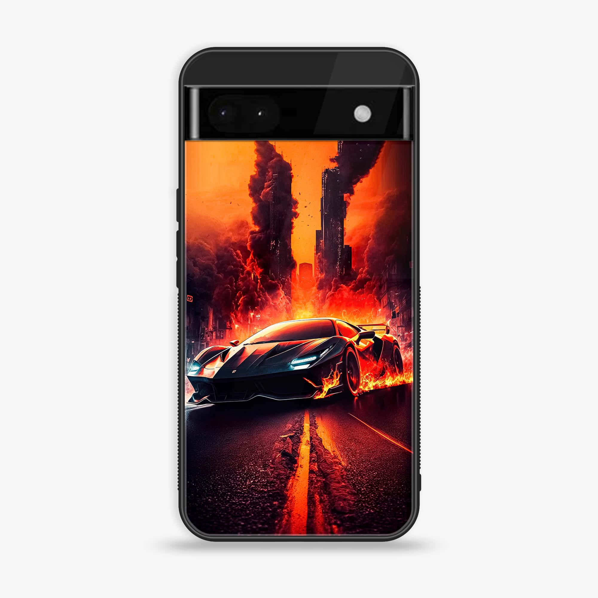 Google Pixel 6A - Racing Series - Premium Printed Glass soft Bumper shock Proof Case