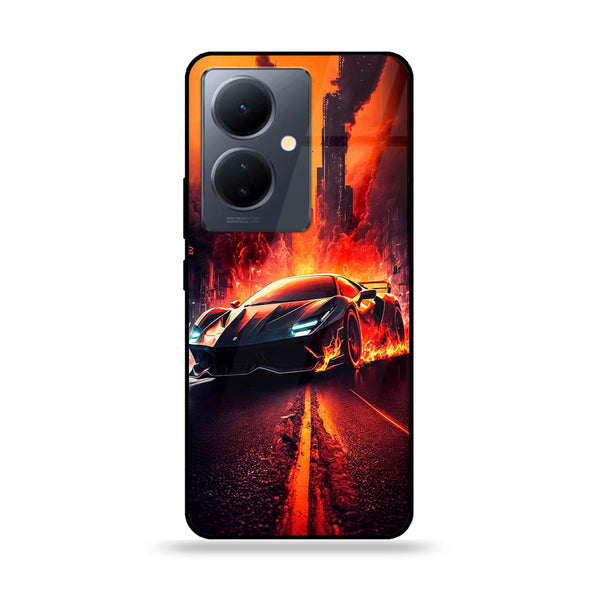 Vivo V29 Lite - Racing Series - Premium Printed Glass soft Bumper shock Proof Case