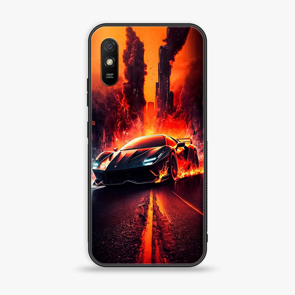 Xiaomi Redmi 9i - Racing Series - Premium Printed Glass soft Bumper shock Proof Case