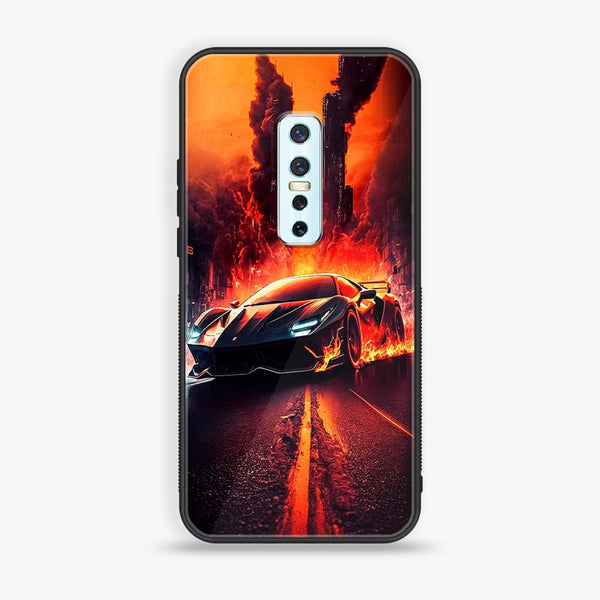 VIVO V17 PRO - Racing Series - Premium Printed Glass soft Bumper shock Proof Case