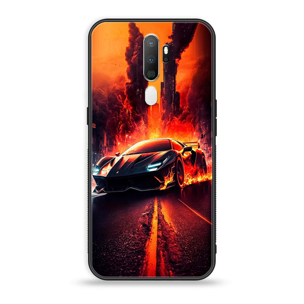 Oppo A5 2020/ A9 2020 -  Racing Design 1 - Premium Printed Glass soft Bumper shock Proof Case  CS-33637