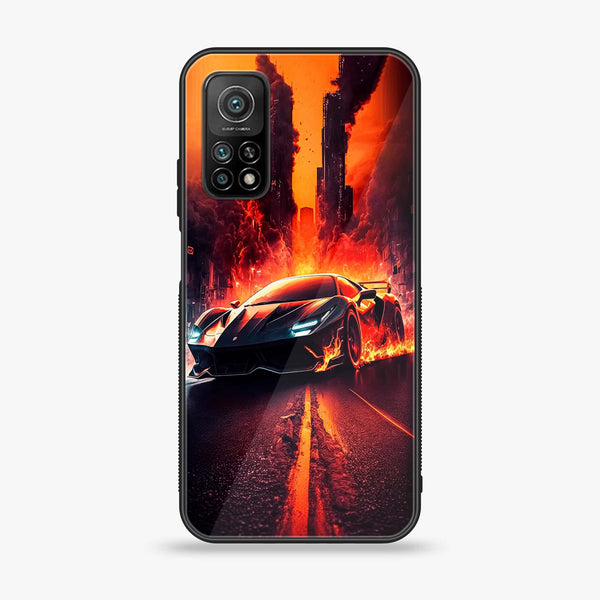 Xiaomi Mi 10T Pro Racing Series Premium Printed Glass soft Bumper shock Proof Case