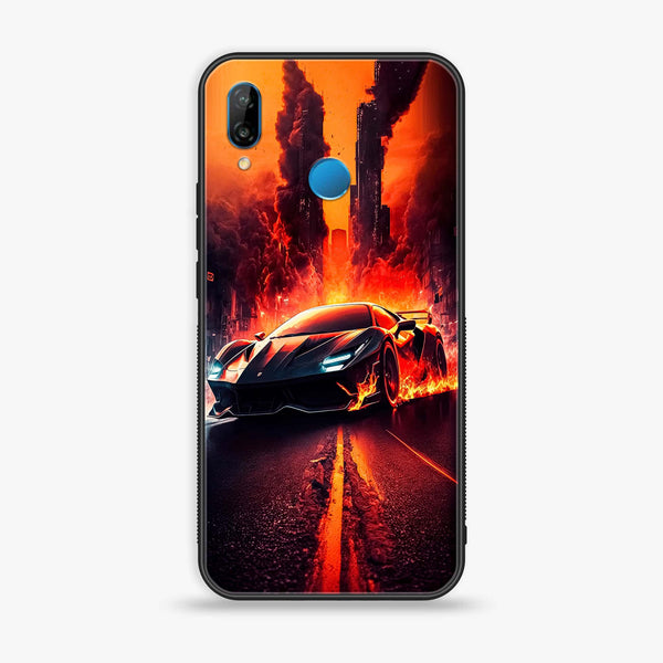 Huawei Nova 3i - Racing Series - Premium Printed Glass soft Bumper shock Proof Case