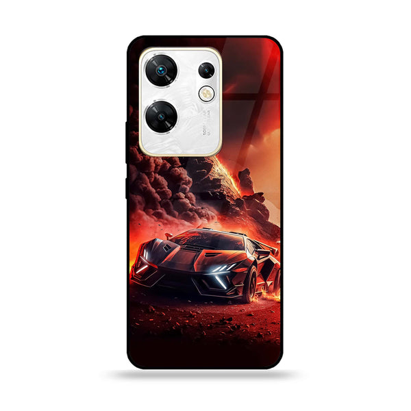 Infinix Zero 30 4G - Racing Design 7 - Premium Printed Glass soft Bumper shock Proof Case  CS-13499