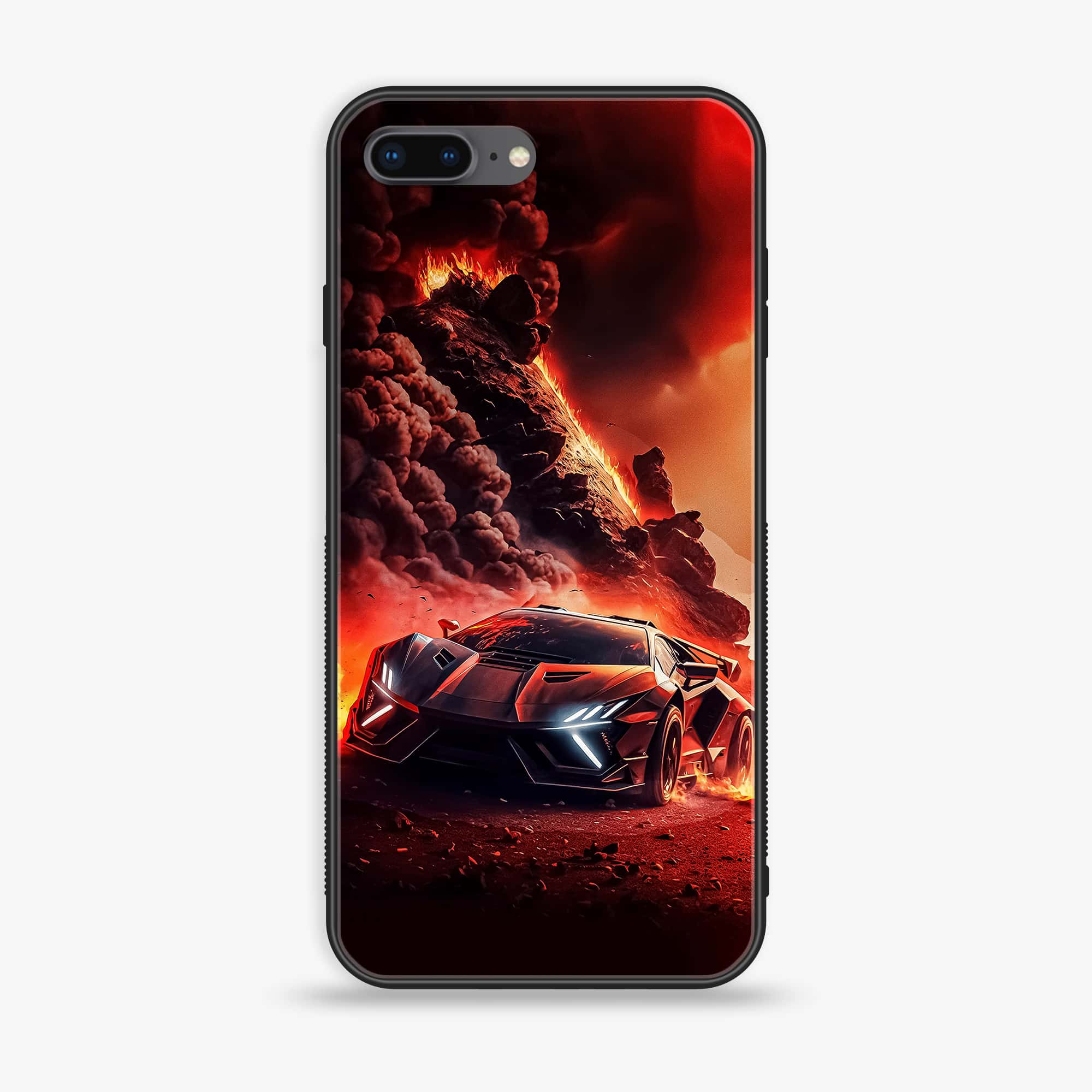 iPhone 7Plus - Racing Series - Premium Printed Glass soft Bumper shock Proof Case