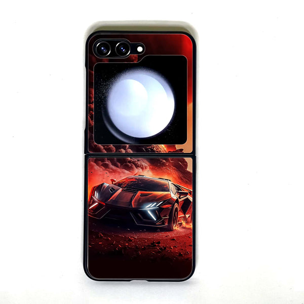 Galaxy Z Flip 5 - Racing Series - Design 7 - Premium Printed Glass soft Bumper shock Proof Case