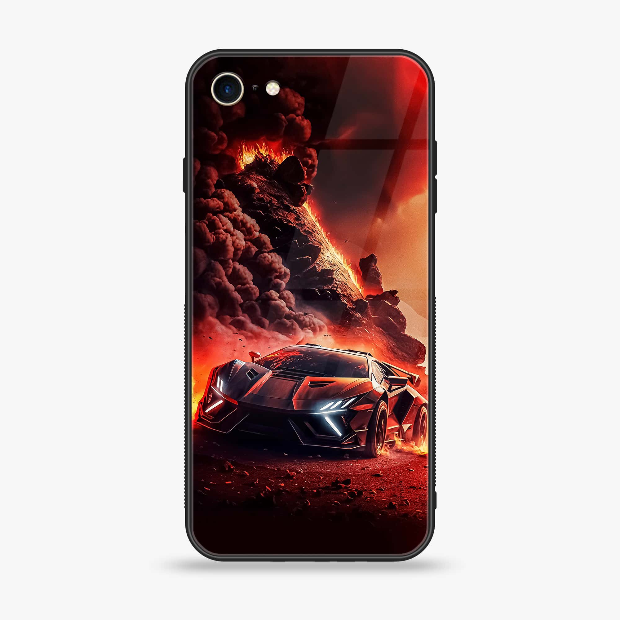 iPhone 7 - Racing Series - Premium Printed Glass soft Bumper shock Proof Case