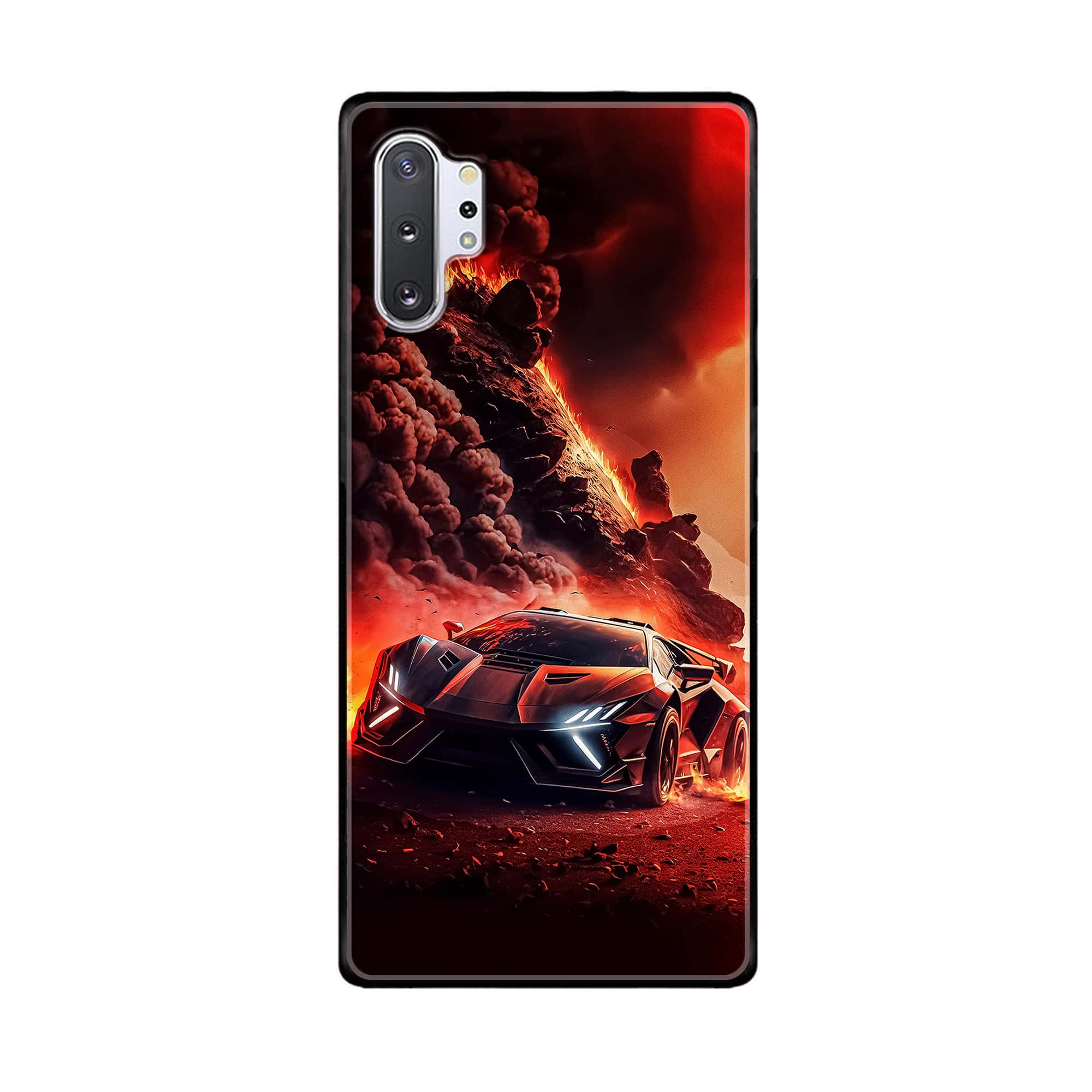 Galaxy Note 10 Pro/Plus - Racing Series - Premium Printed Glass soft Bumper shock Proof Case