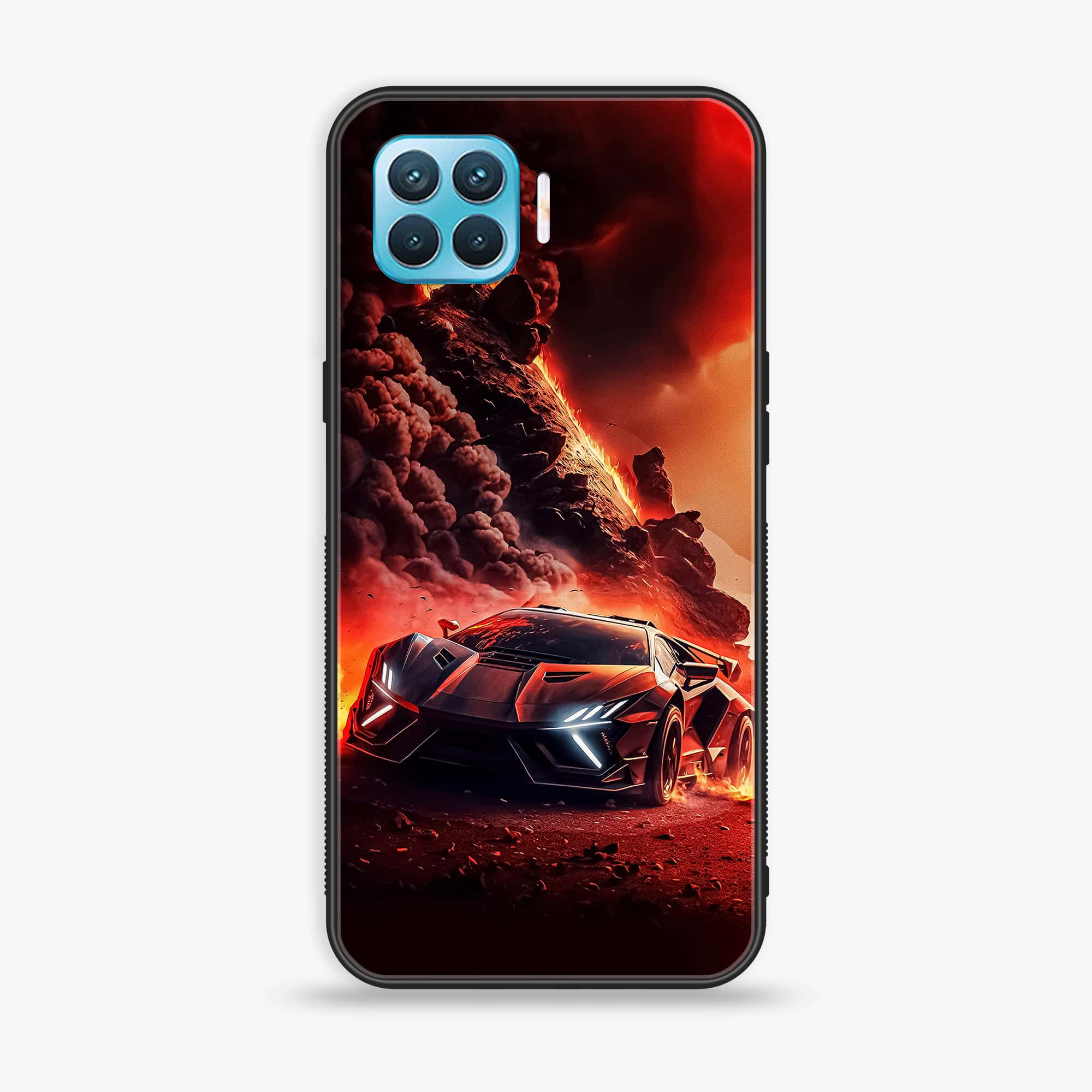 Oppo F17 Pro - Racing Series - Premium Printed Glass soft Bumper shock Proof Case