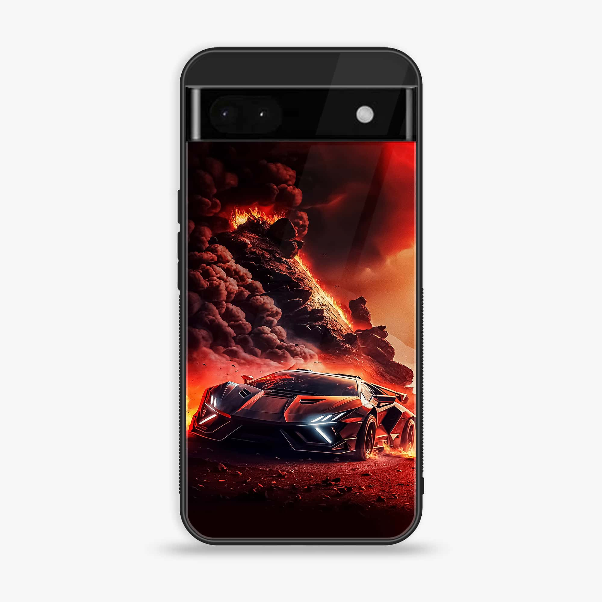 Google Pixel 6A - Racing Series - Premium Printed Glass soft Bumper shock Proof Case