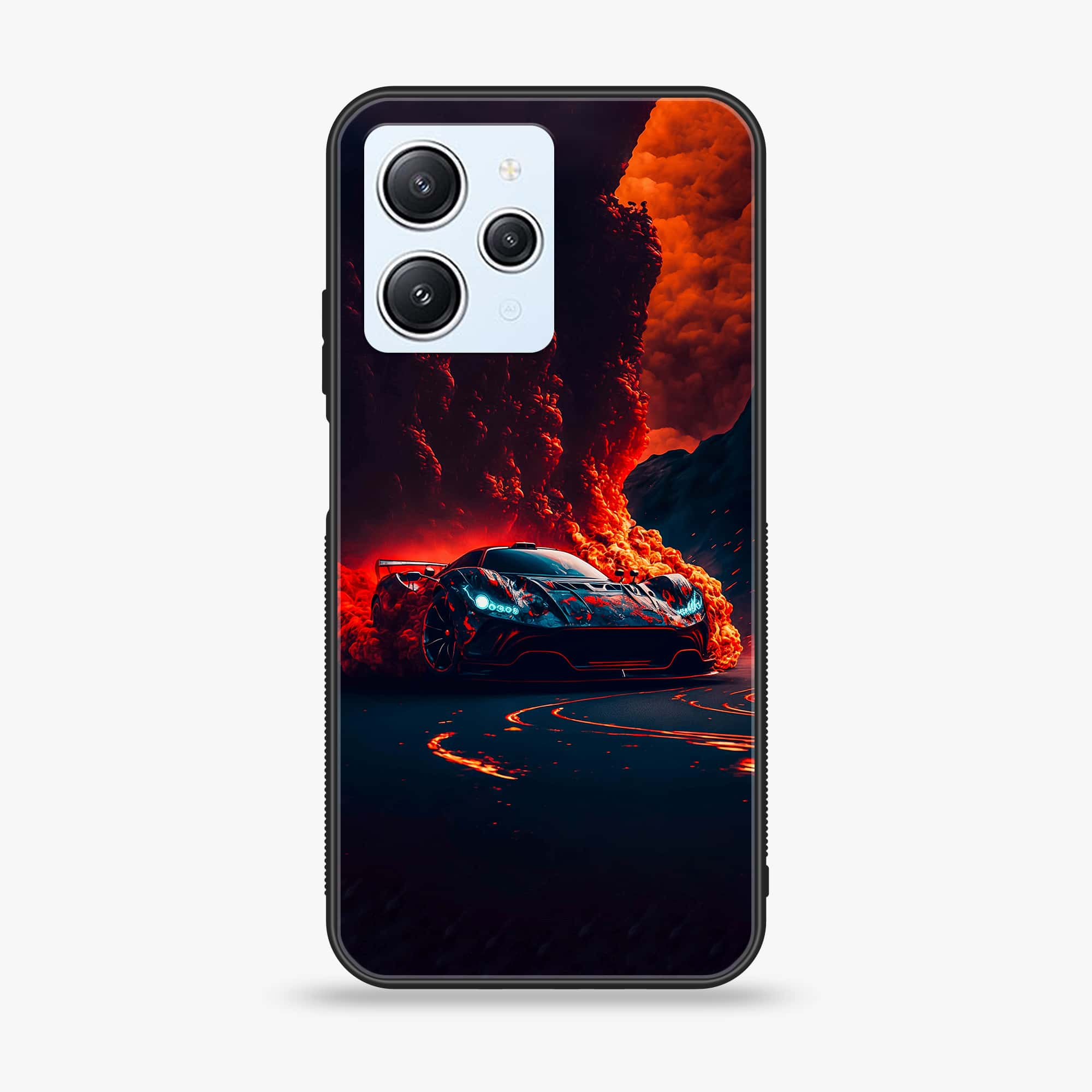 Xiaomi Redmi 12 - Racing Series - Premium Printed Glass soft Bumper shock Proof Case